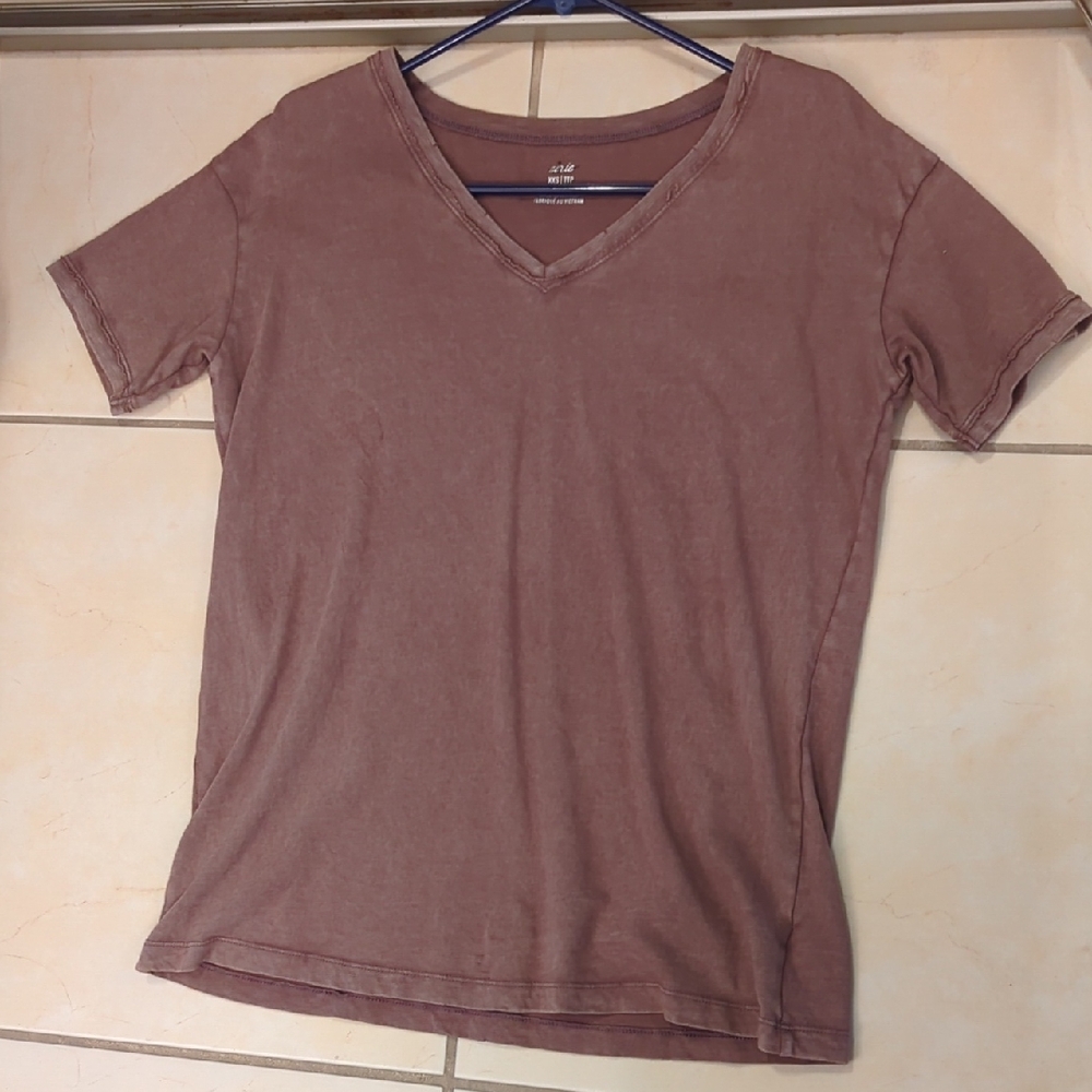 Aerie Dusty Brown V-Neck Tee